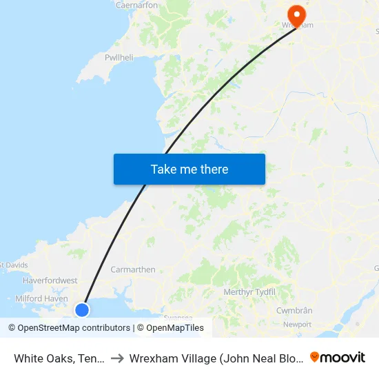 White Oaks, Tenby to Wrexham Village (John Neal Block) map
