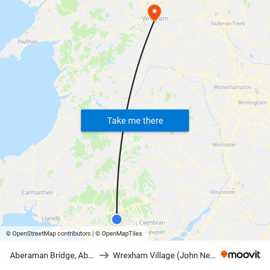 Aberaman Bridge, Aberaman to Wrexham Village (John Neal Block) map