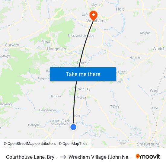 Courthouse Lane, Brynmawr to Wrexham Village (John Neal Block) map