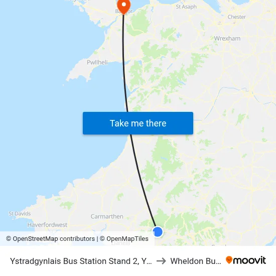Ystradgynlais Bus Station Stand 2, Ystradgynlais to Wheldon Building map