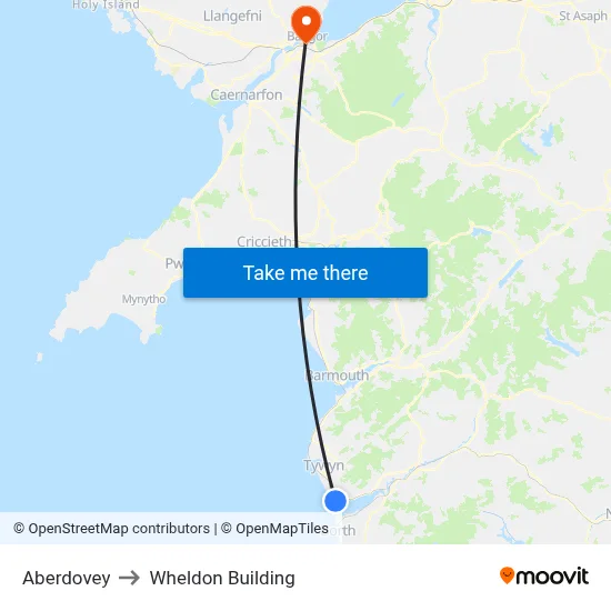 Aberdovey to Wheldon Building map