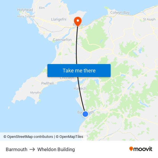 Barmouth to Wheldon Building map