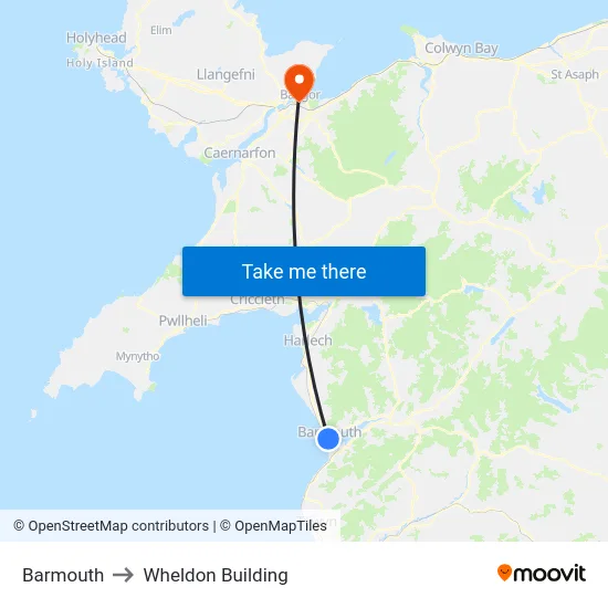 Barmouth to Wheldon Building map