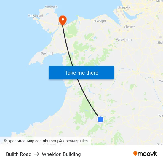 Builth Road to Wheldon Building map