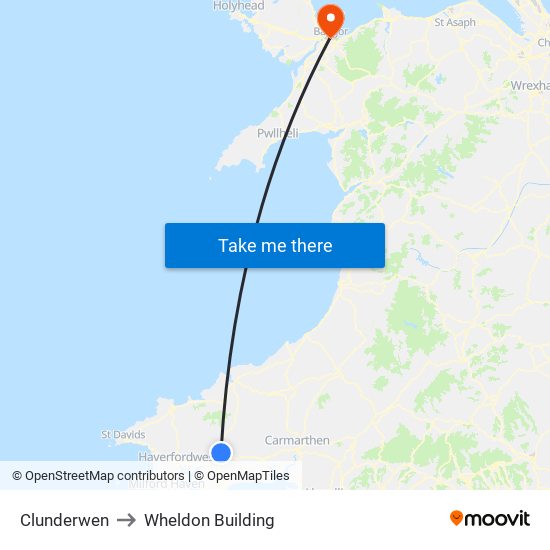 Clunderwen to Wheldon Building map