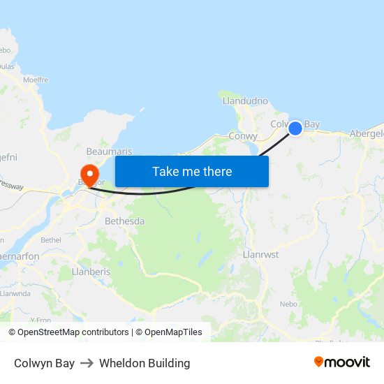 Colwyn Bay to Wheldon Building map