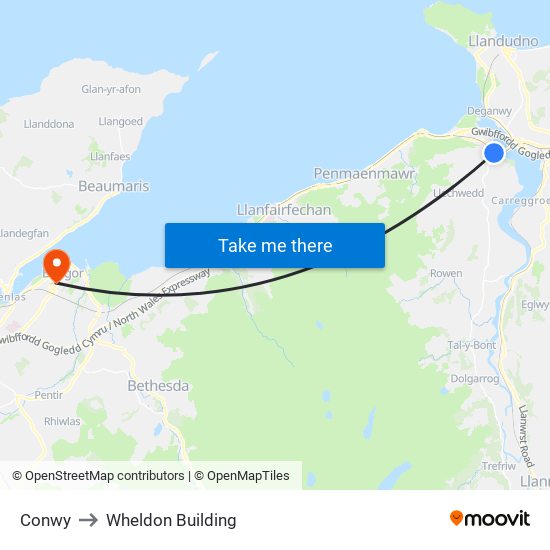 Conwy to Wheldon Building map