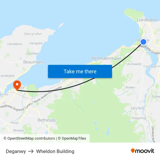 Deganwy to Wheldon Building map