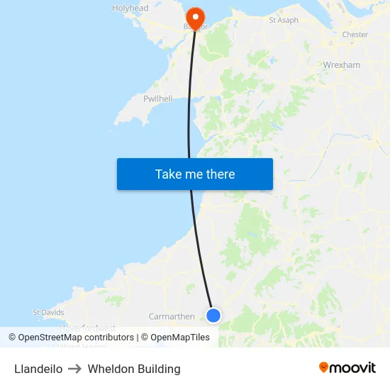 Llandeilo to Wheldon Building map