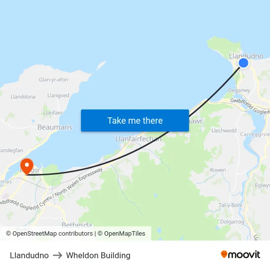 Llandudno to Wheldon Building map