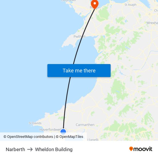 Narberth to Wheldon Building map