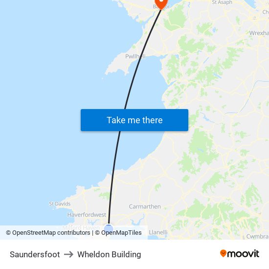 Saundersfoot to Wheldon Building map