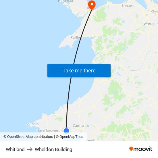 Whitland to Wheldon Building map