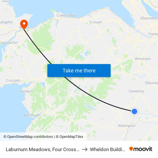 Laburnum Meadows, Four Crosses to Wheldon Building map