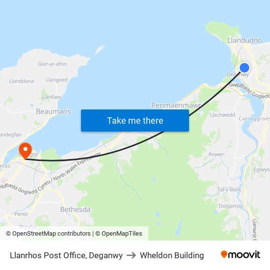 Llanrhos Post Office, Deganwy to Wheldon Building map