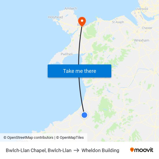 Bwlch-Llan Chapel, Bwlch-Llan to Wheldon Building map