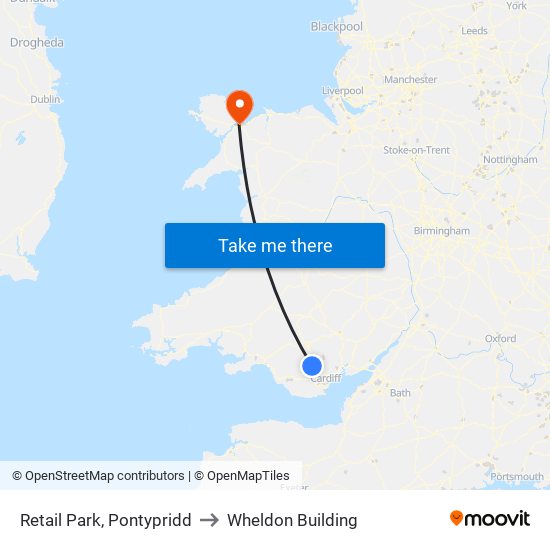 Retail Park, Pontypridd to Wheldon Building map