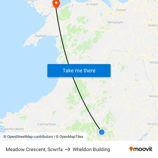 Meadow Crescent, Scwrfa to Wheldon Building map