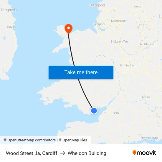 Wood Street Ja, Cardiff to Wheldon Building map