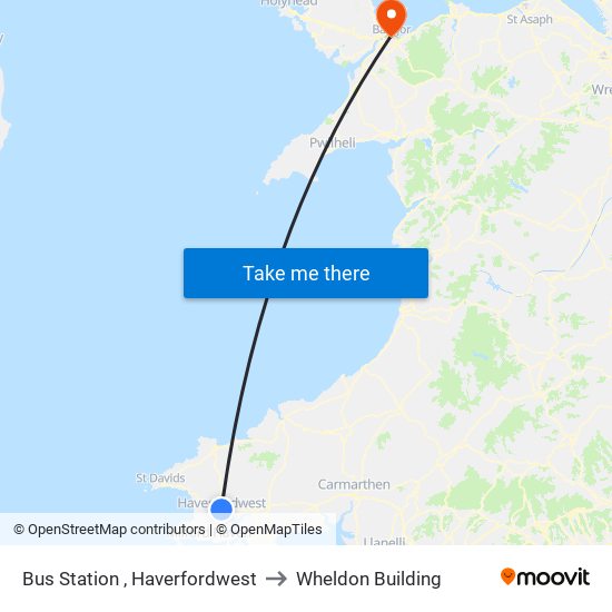 Bus Station , Haverfordwest to Wheldon Building map