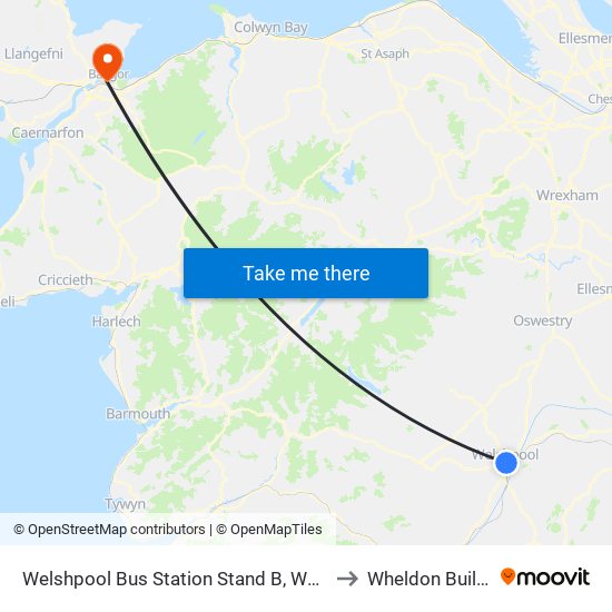 Welshpool Bus Station Stand B, Welshpool to Wheldon Building map