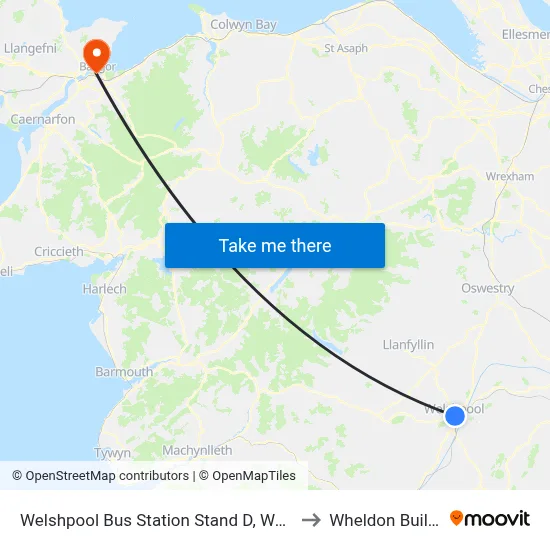 Welshpool Bus Station Stand D, Welshpool to Wheldon Building map