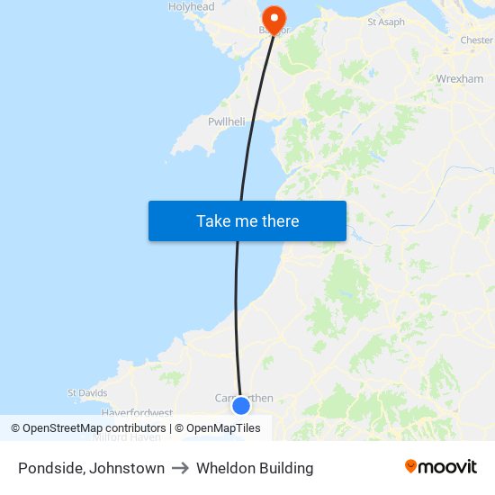 Pondside, Johnstown to Wheldon Building map