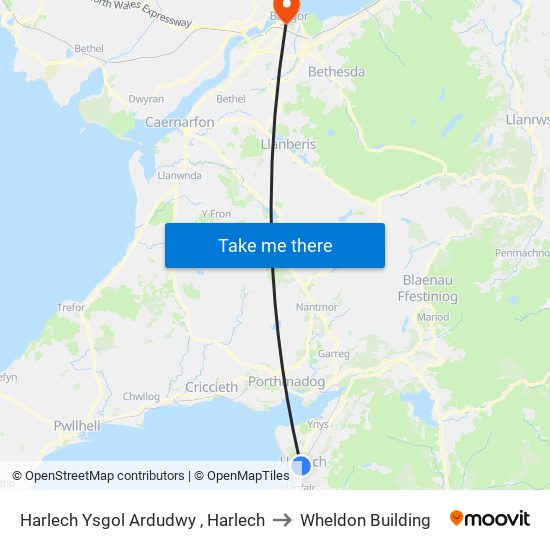 Harlech Ysgol Ardudwy , Harlech to Wheldon Building map