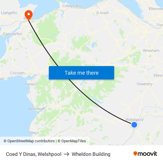 Coed Y Dinas, Welshpool to Wheldon Building map