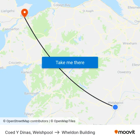 Coed Y Dinas, Welshpool to Wheldon Building map