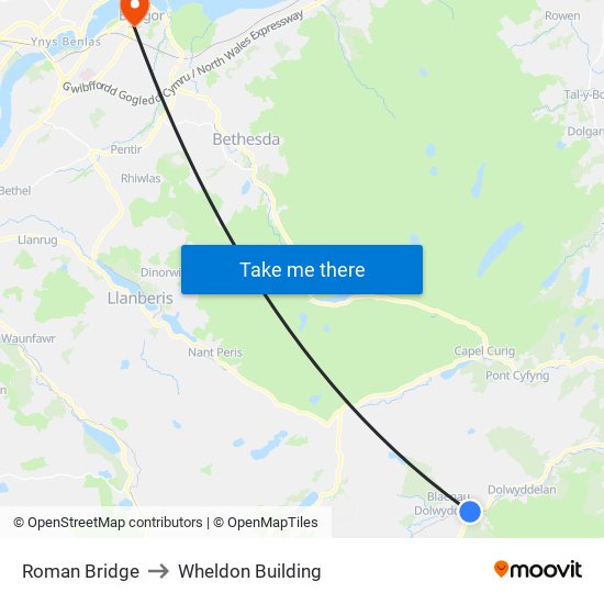 Roman Bridge to Wheldon Building map