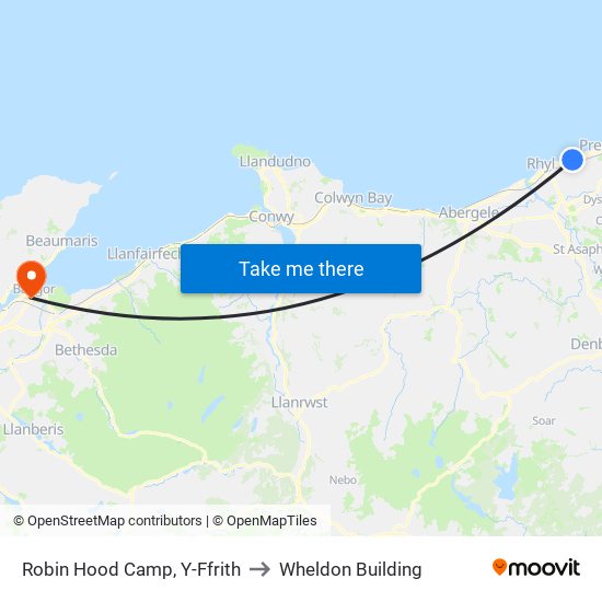 Robin Hood Camp, Y-Ffrith to Wheldon Building map