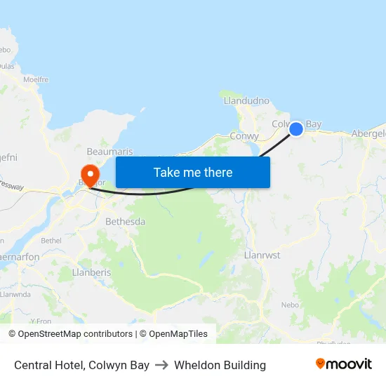 Central Hotel, Colwyn Bay to Wheldon Building map