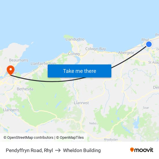 Pendyffryn Road, Mill Bank Road to Wheldon Building map