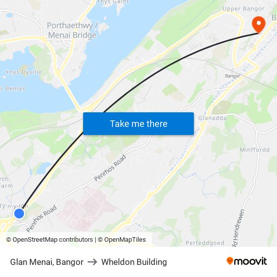 Glan Menai, Bangor to Wheldon Building map