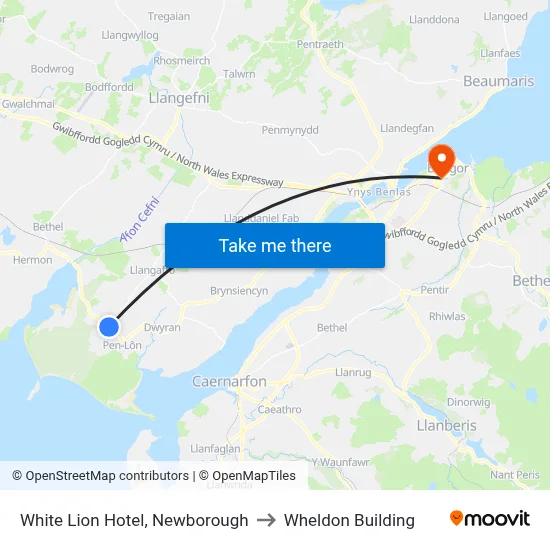White Lion Hotel, Newborough to Wheldon Building map
