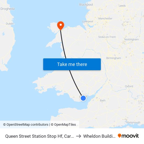 Queen Street Station Stop Hf, Cardiff to Wheldon Building map