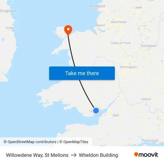 Willowdene Way, St Mellons to Wheldon Building map
