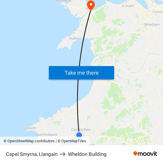 Capel Smyrna, Llangain to Wheldon Building map