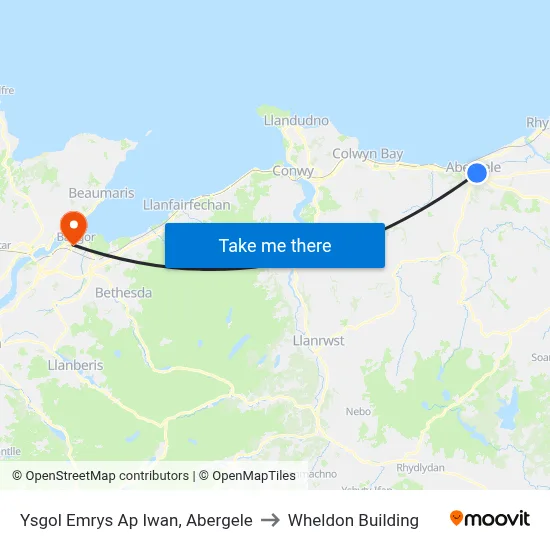 Ysgol Emrys Ap Iwan, Abergele to Wheldon Building map