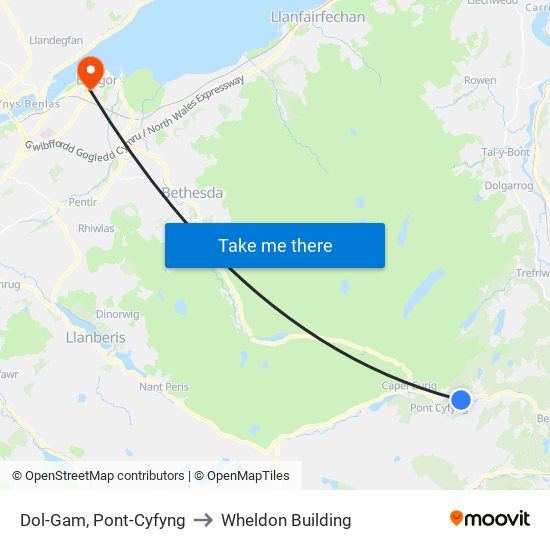 Dol-Gam, Betws-Y-Coed to Wheldon Building map