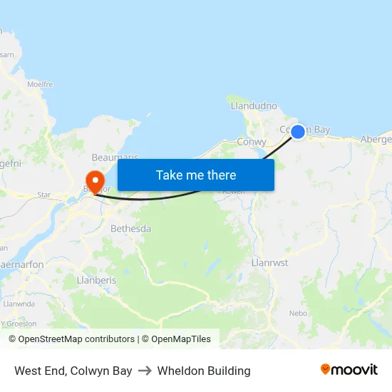 West End, Colwyn Bay to Wheldon Building map