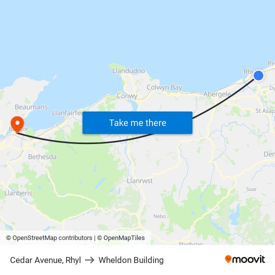 Cedar Avenue, Brynhedydd Bay to Wheldon Building map