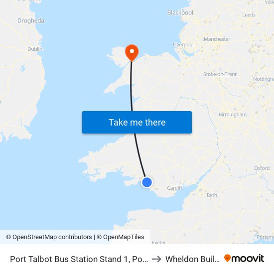 Port Talbot Bus Station Stand 1, Port Talbot to Wheldon Building map