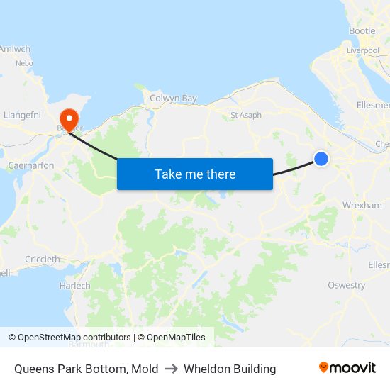 Queens Park Bottom, Mold to Wheldon Building map