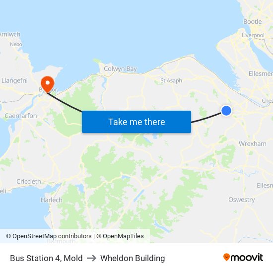 Bus Station 4, Mold to Wheldon Building map