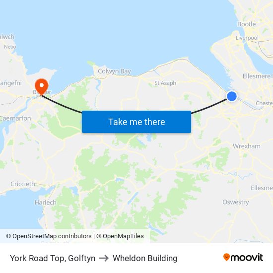 York Road Top, Golftyn to Wheldon Building map