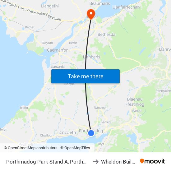 Porthmadog Park Stand A, Porthmadog to Wheldon Building map