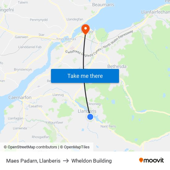 Maes Padarn, Llanberis to Wheldon Building map