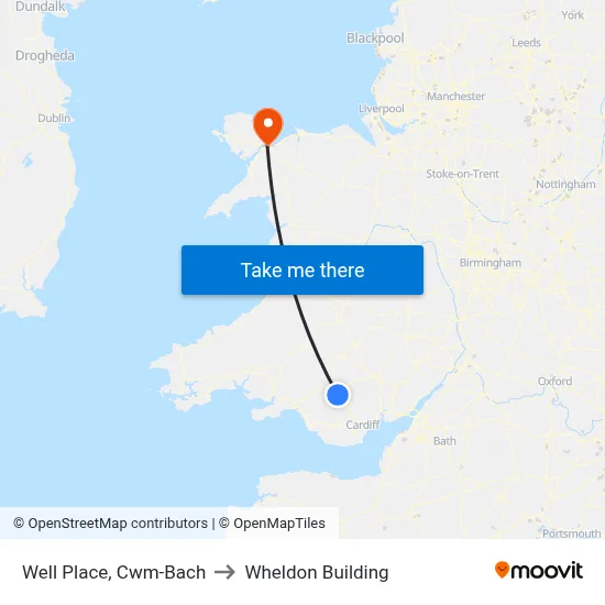 Well Place, Cwm-Bach to Wheldon Building map